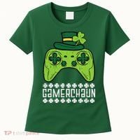 Gamerchaun Irish Gamer Paddys St Patrick Day Women's T-Shirt thumb 0
