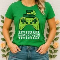 Gamerchaun Irish Gamer Paddys St Patrick Day Women's T-Shirt thumb 2