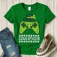 Gamerchaun Irish Gamer Paddys St Patrick Day Women's T-Shirt thumb 3