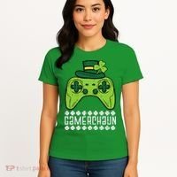 Gamerchaun Irish Gamer Paddys St Patrick Day Women's T-Shirt thumb 4