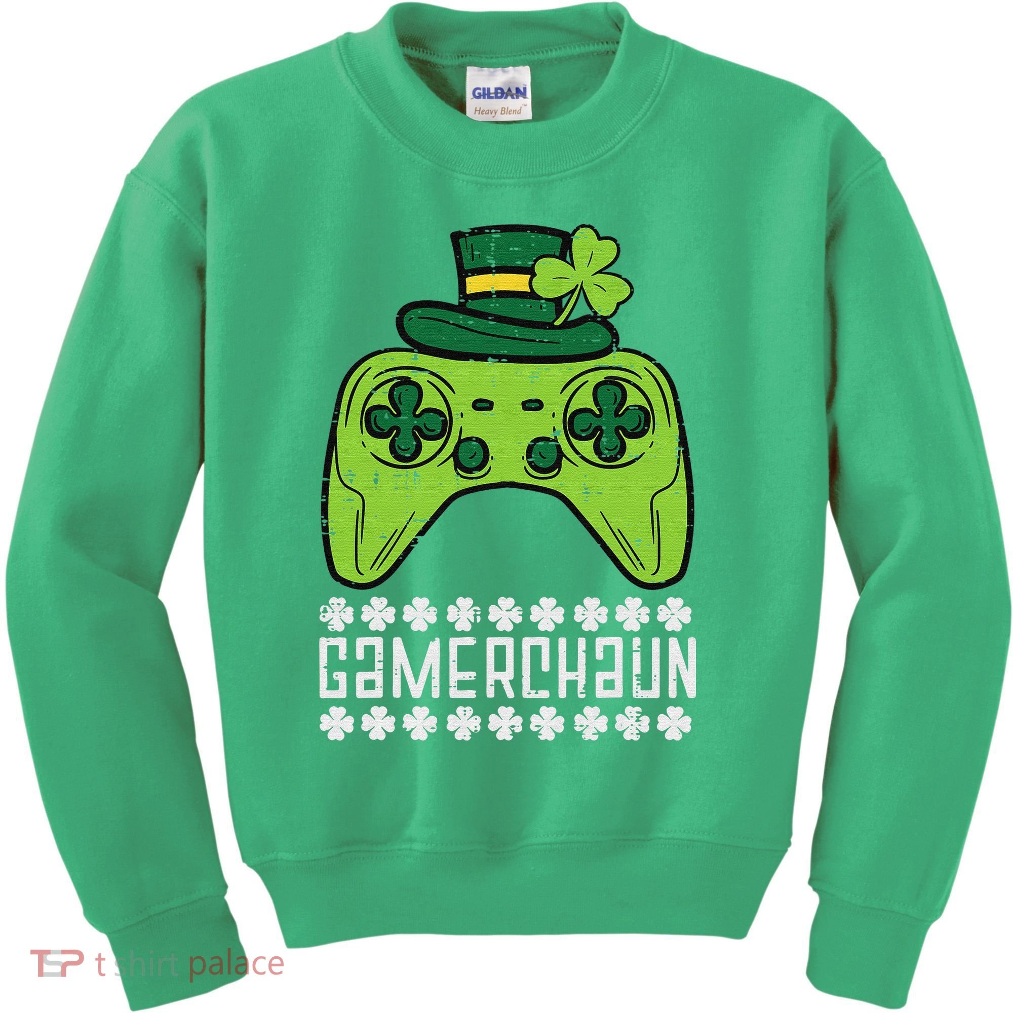 Gamerchaun Irish Gamer Paddys St Patrick Day Kids Sweatshirt