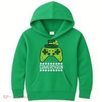 Gamerchaun Irish Gamer Paddys St Patrick Day Kids Hoodie thumb 0