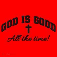 God Is Good All The Time Christian Cross Jesus Is King Puff Embroidered Santa Hat thumb 1