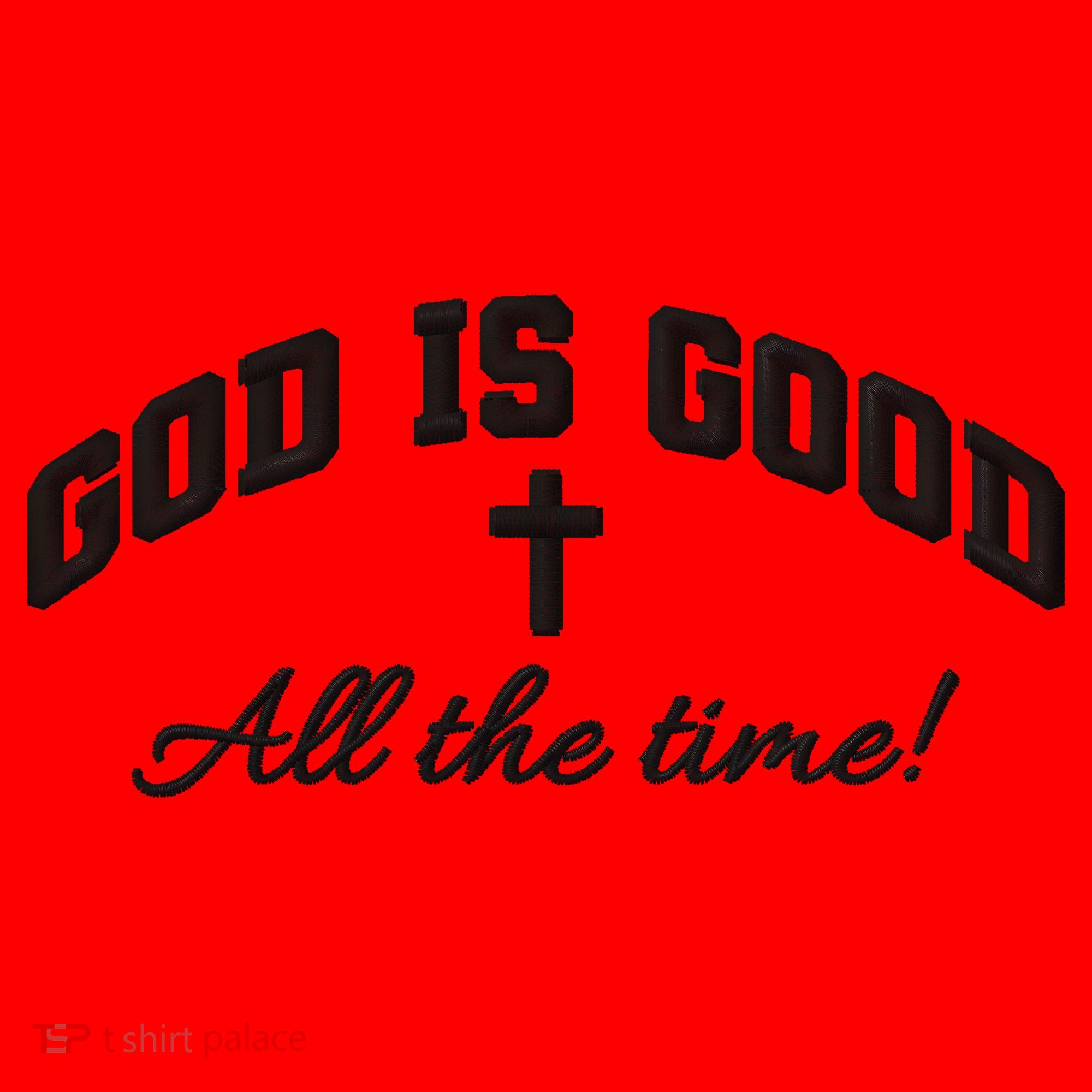God Is Good All The Time Christian Cross Jesus Is King Puff Embroidered Santa Hat
