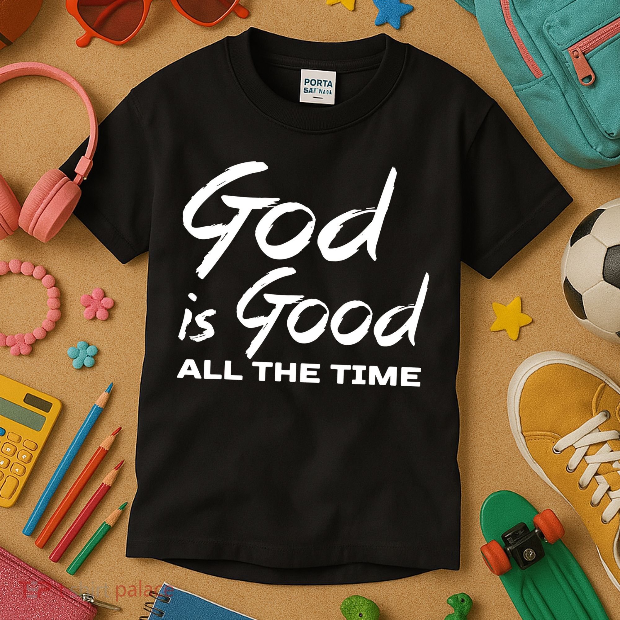 God Is Good All The Time Funny Christian Kids T-Shirt