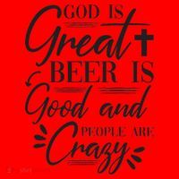 God Is Great Beer Is Good And People Are Crazy Funny Santa Hat thumb 1