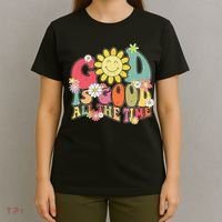 God Is Good All The Time Retro Vintage Floral Christian T-Shirt thumb 4