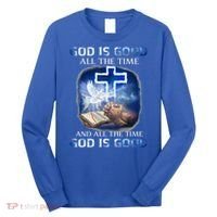 God Is Good All The Time Christian Cross Jesus Quote Long Sleeve Shirt thumb 0