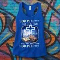 God Is Good All The Time Christian Cross Jesus Quote Women's Tank Top thumb 3
