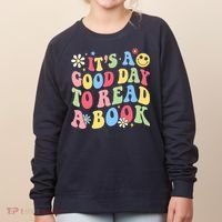 Groovy It's Good Day To Read Book Library Reading Lover Women's Sweatshirt thumb 0