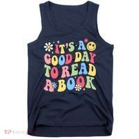 Groovy It's Good Day To Read Book Library Reading Lover Tank Top thumb 0