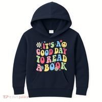 Groovy It's Good Day To Read Book Library Reading Lover Kids Hoodie thumb 0