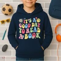 Groovy It's Good Day To Read Book Library Reading Lover Kids Hoodie thumb 2