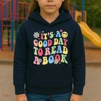 Groovy It's Good Day To Read Book Library Reading Lover Kids Hoodie thumb 3