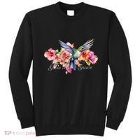 Grow In Grace Flower Hummingbird Christian Bible Verse Sweatshirt thumb 0