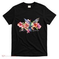Grow In Grace Flower Hummingbird Christian Bible Verse T-Shirt thumb 0