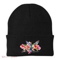 Grow In Grace Flower Hummingbird Christian Bible Verse Beanie thumb 0
