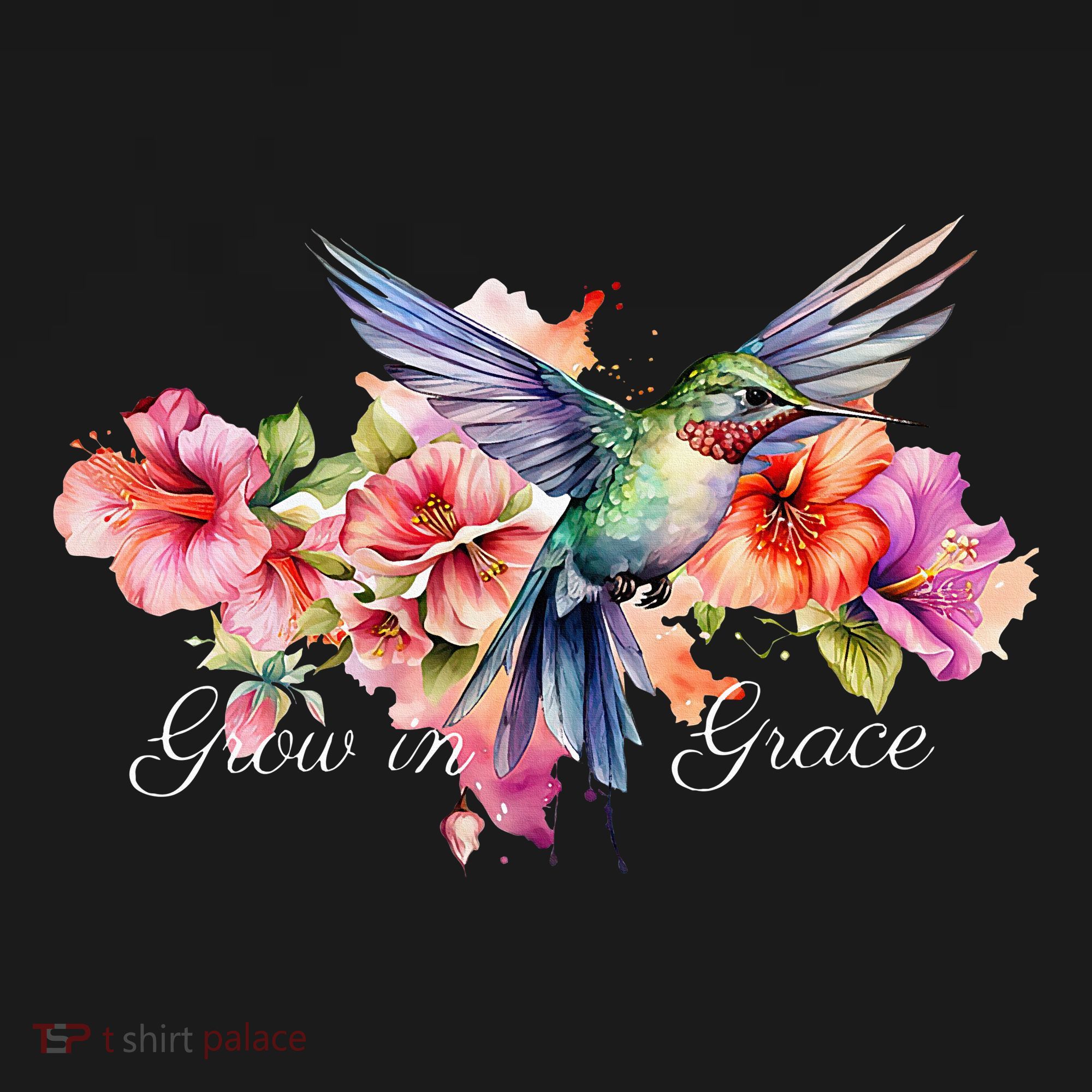 Grow In Grace Flower Hummingbird Christian Bible Verse Women's Tank Top
