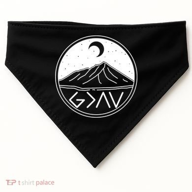 God Is Greater Than High And Lows Mountain Camping USA-Made Doggie Bandana