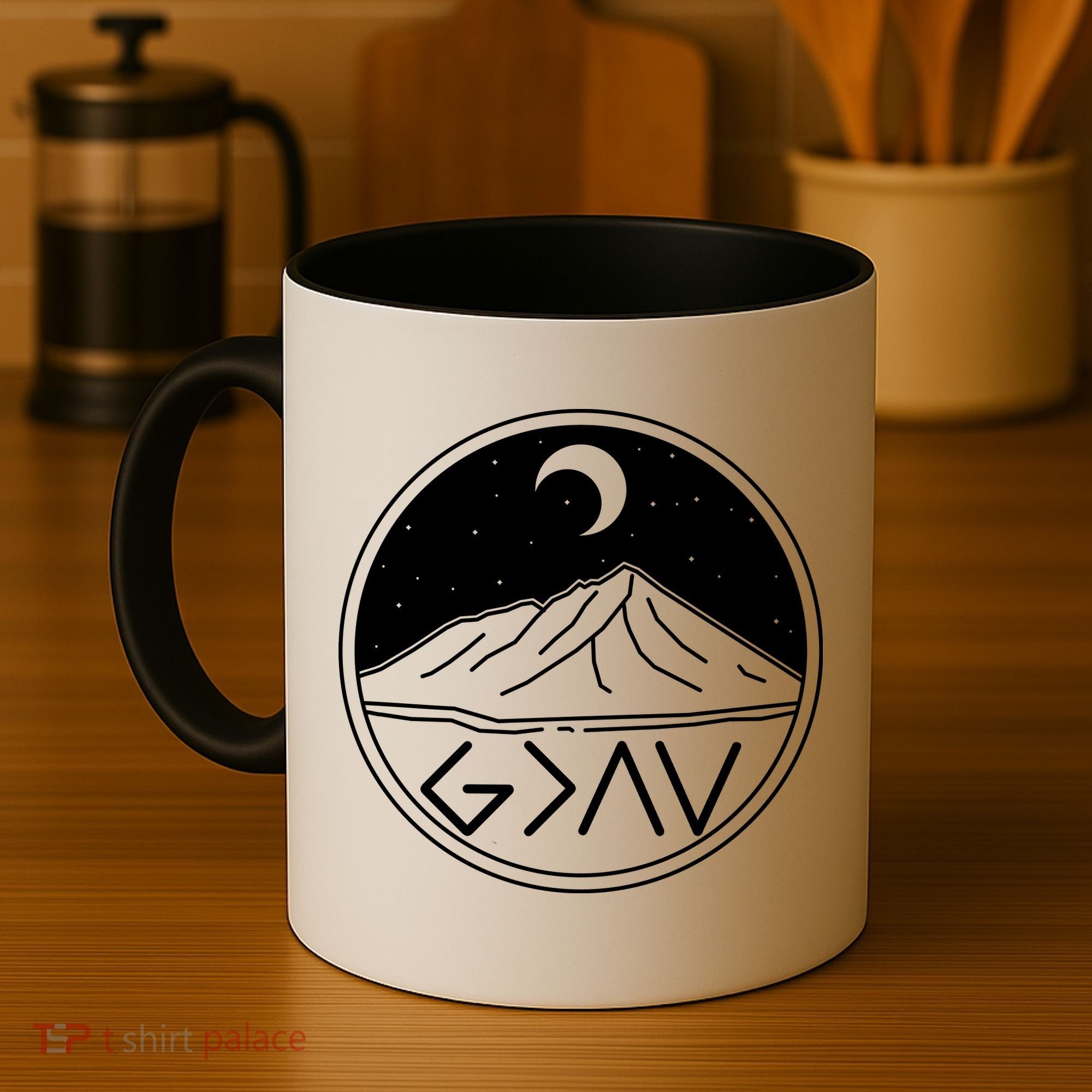 God Is Greater Than High And Lows Mountain Camping Coffee Mug