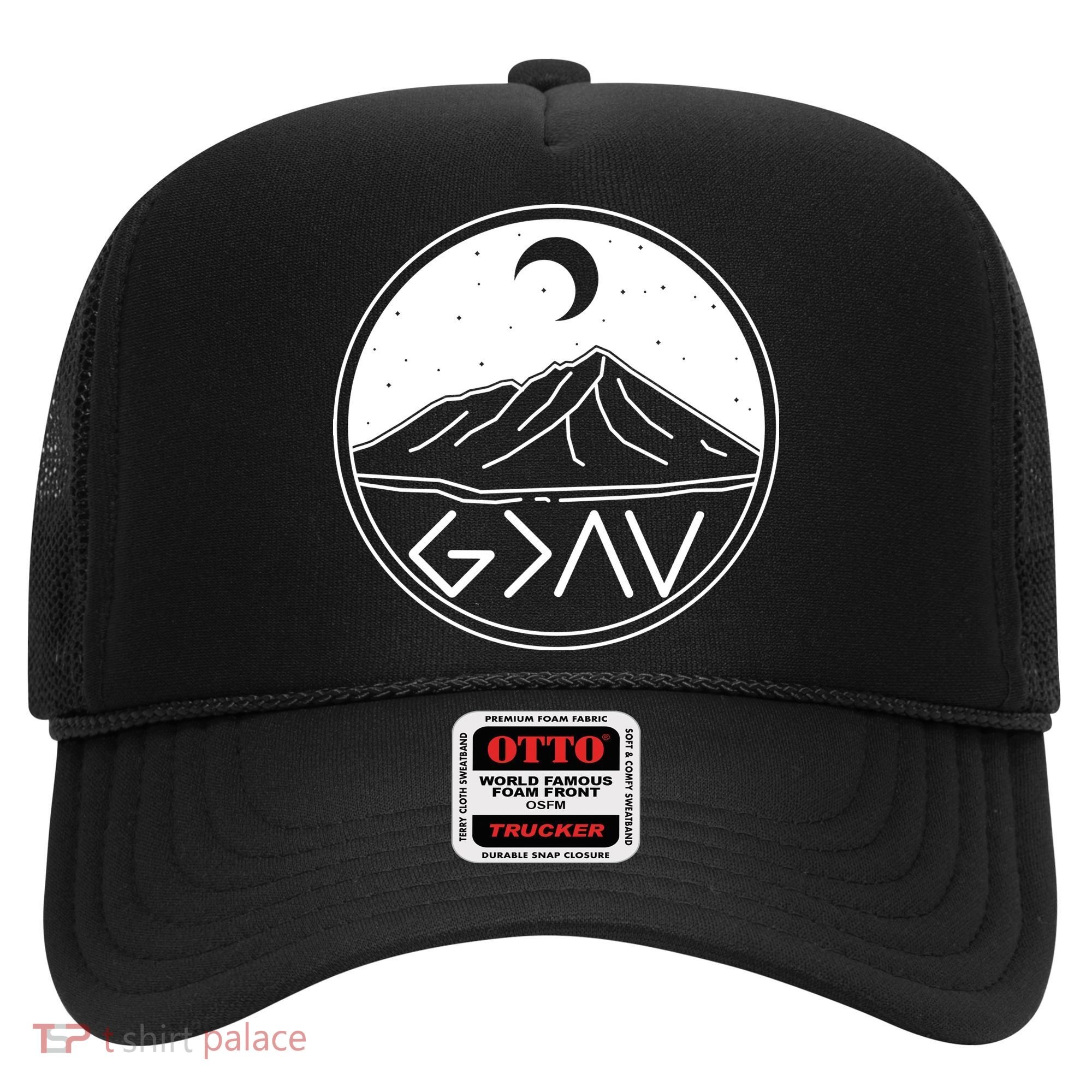 God Is Greater Than High And Lows Mountain Camping Hat