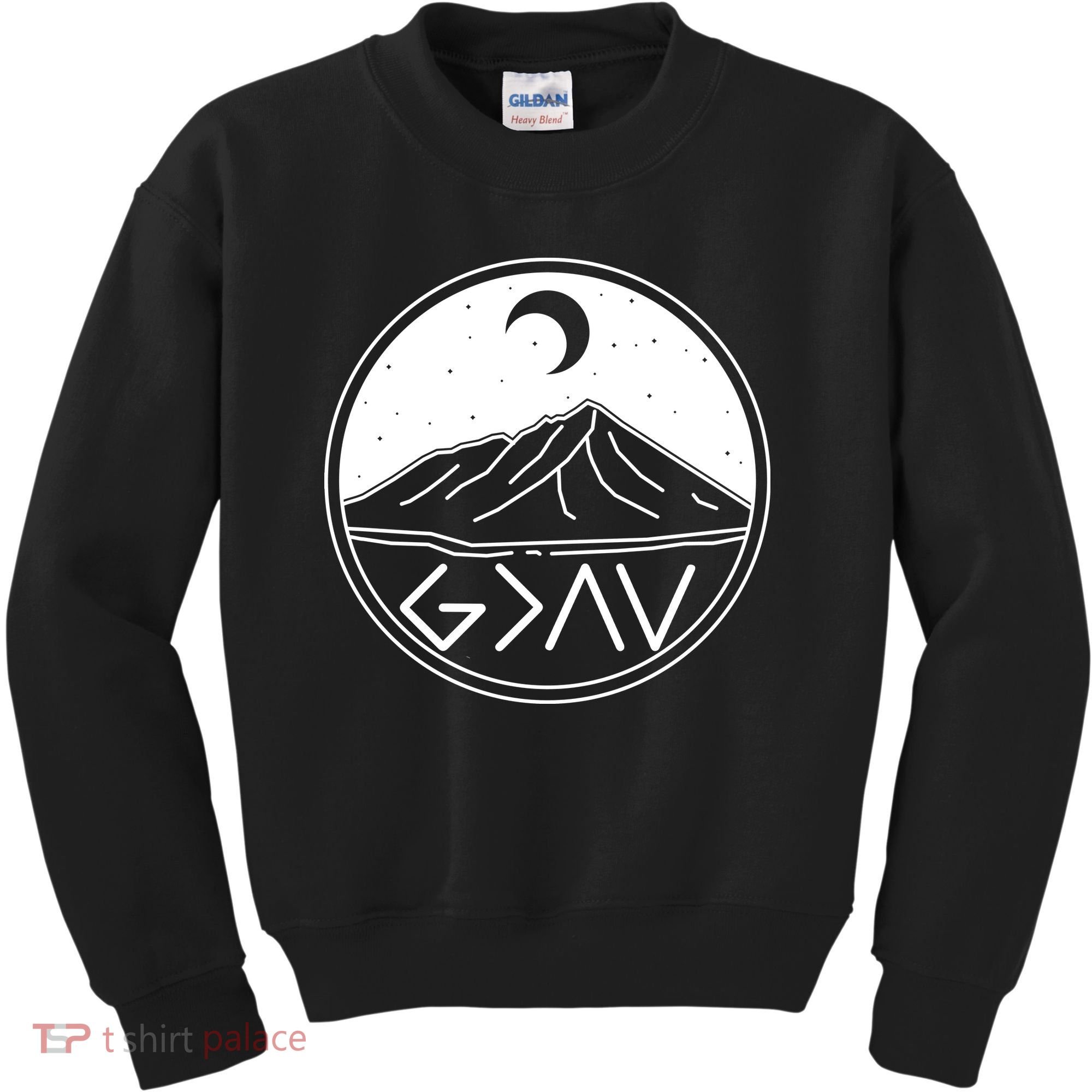 God Is Greater Than High And Lows Mountain Camping Kids Sweatshirt
