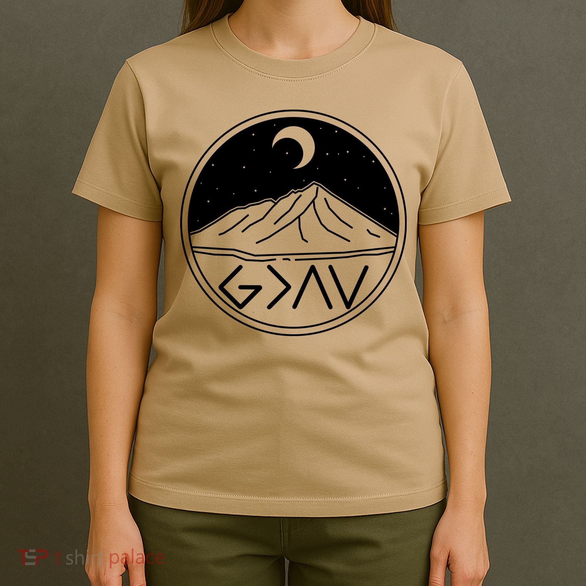 God Is Greater Than High And Lows Mountain Camping T-Shirt