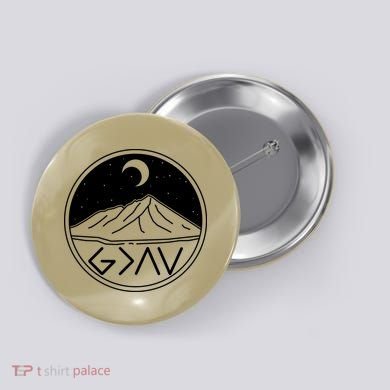 God Is Greater Than High And Lows Mountain Camping Button