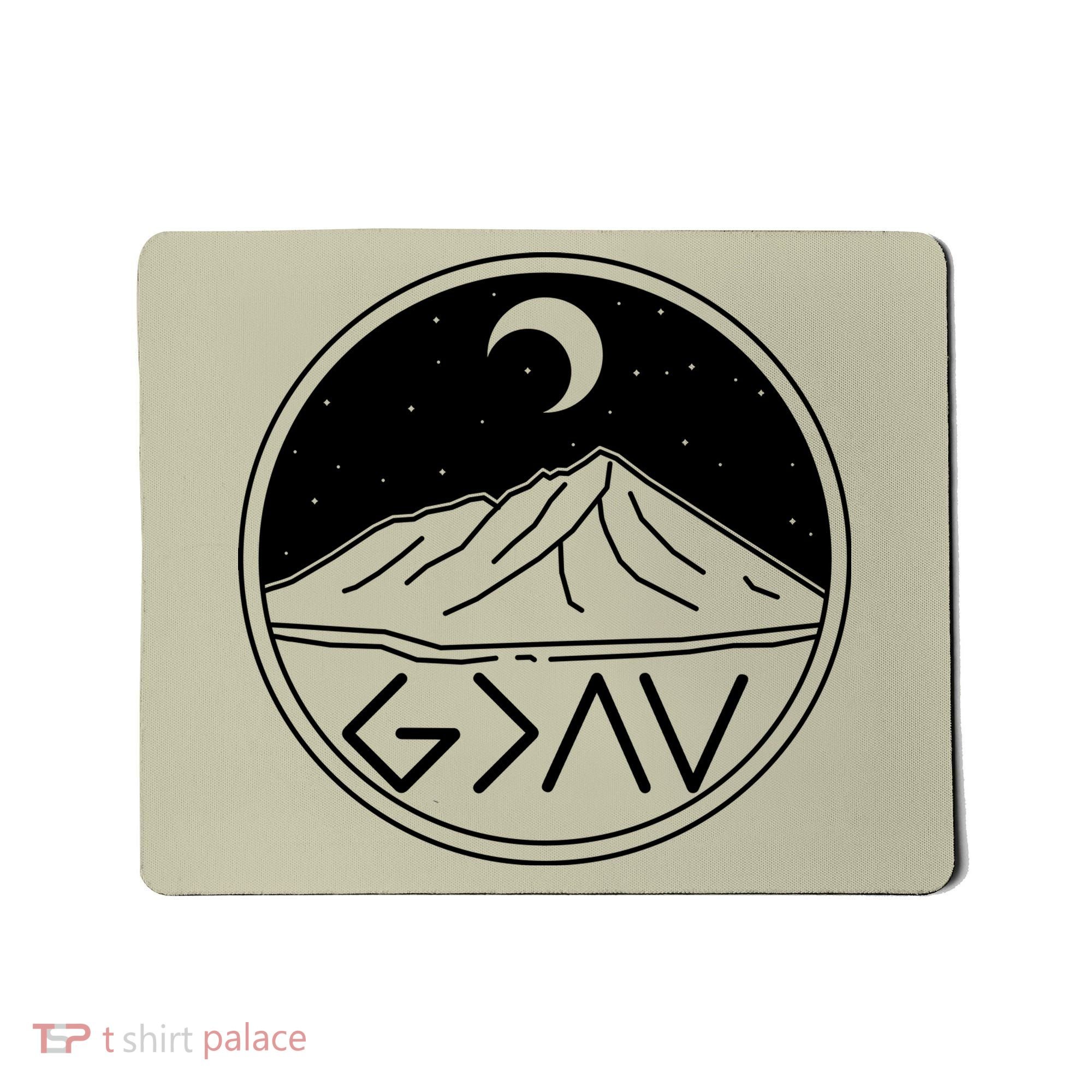 God Is Greater Than High And Lows Mountain Camping Mousepad