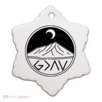 God Is Greater Than High And Lows Mountain Camping Ceramic Ornament thumb 0