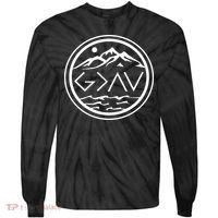 God Is Greater Than The High And Lows Graphic Inspirational Christian Mountain Tie-Dye Long Sleeve Shirt thumb 0