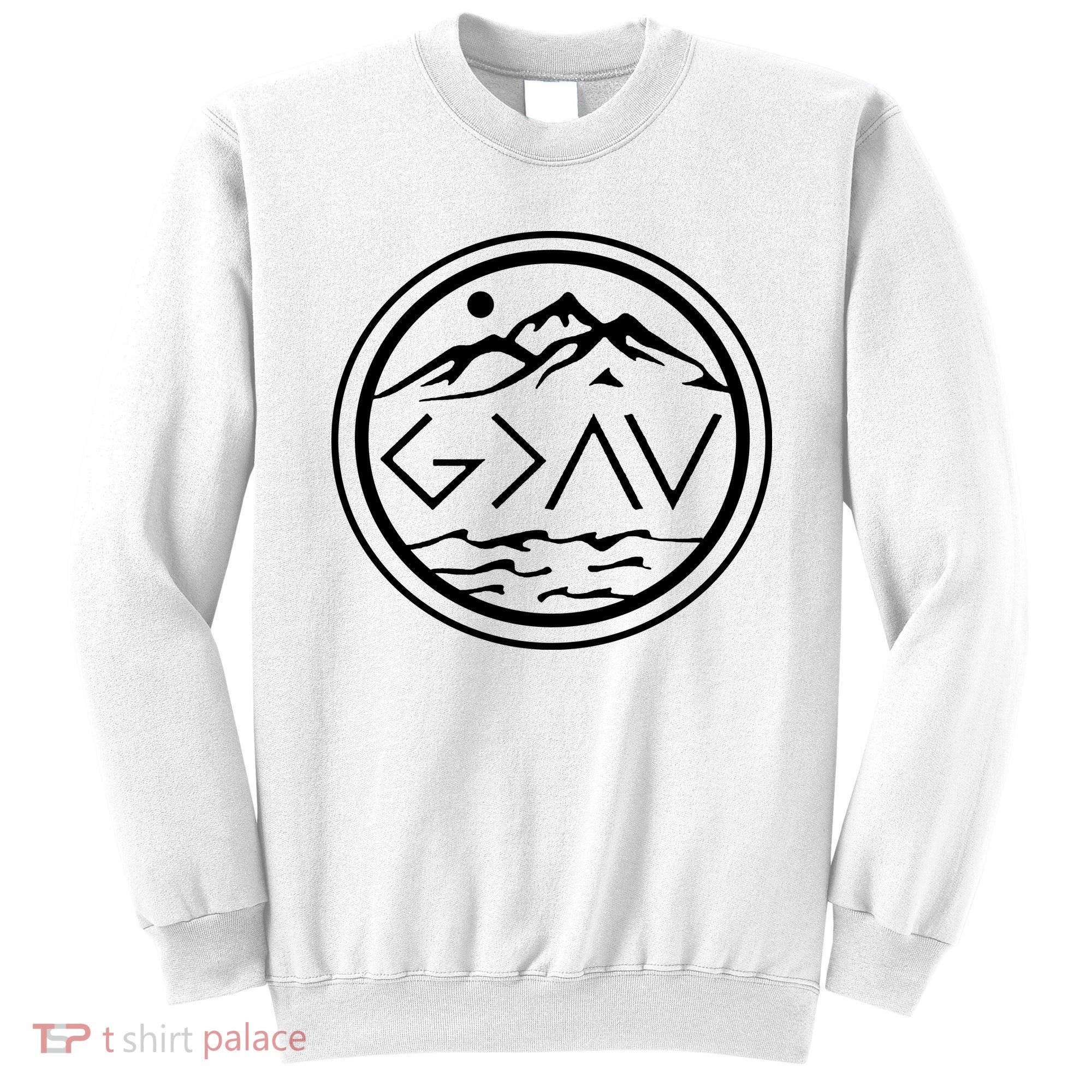 God Is Greater Than The High And Lows Graphic Inspirational Christian Mountain Sweatshirt