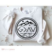 God Is Greater Than The High And Lows Graphic Inspirational Christian Mountain Sweatshirt thumb 2