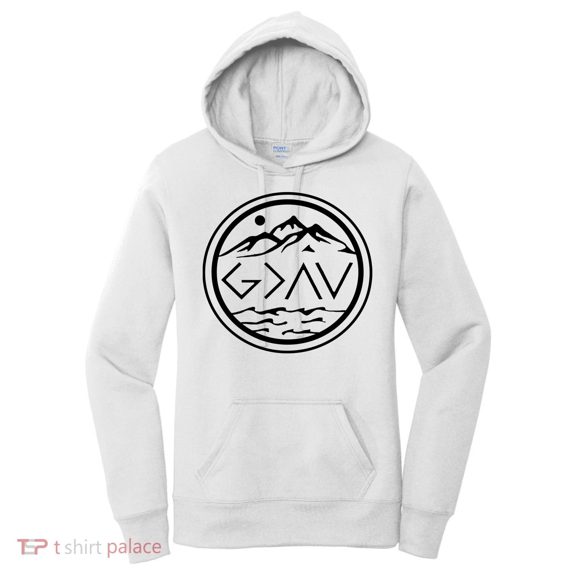 God Is Greater Than The High And Lows Graphic Inspirational Christian Mountain Women's Hoodie