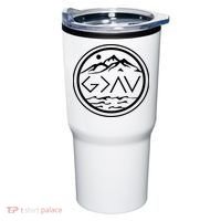 God Is Greater Than The High And Lows Graphic Inspirational Christian Mountain Tumbler thumb 0
