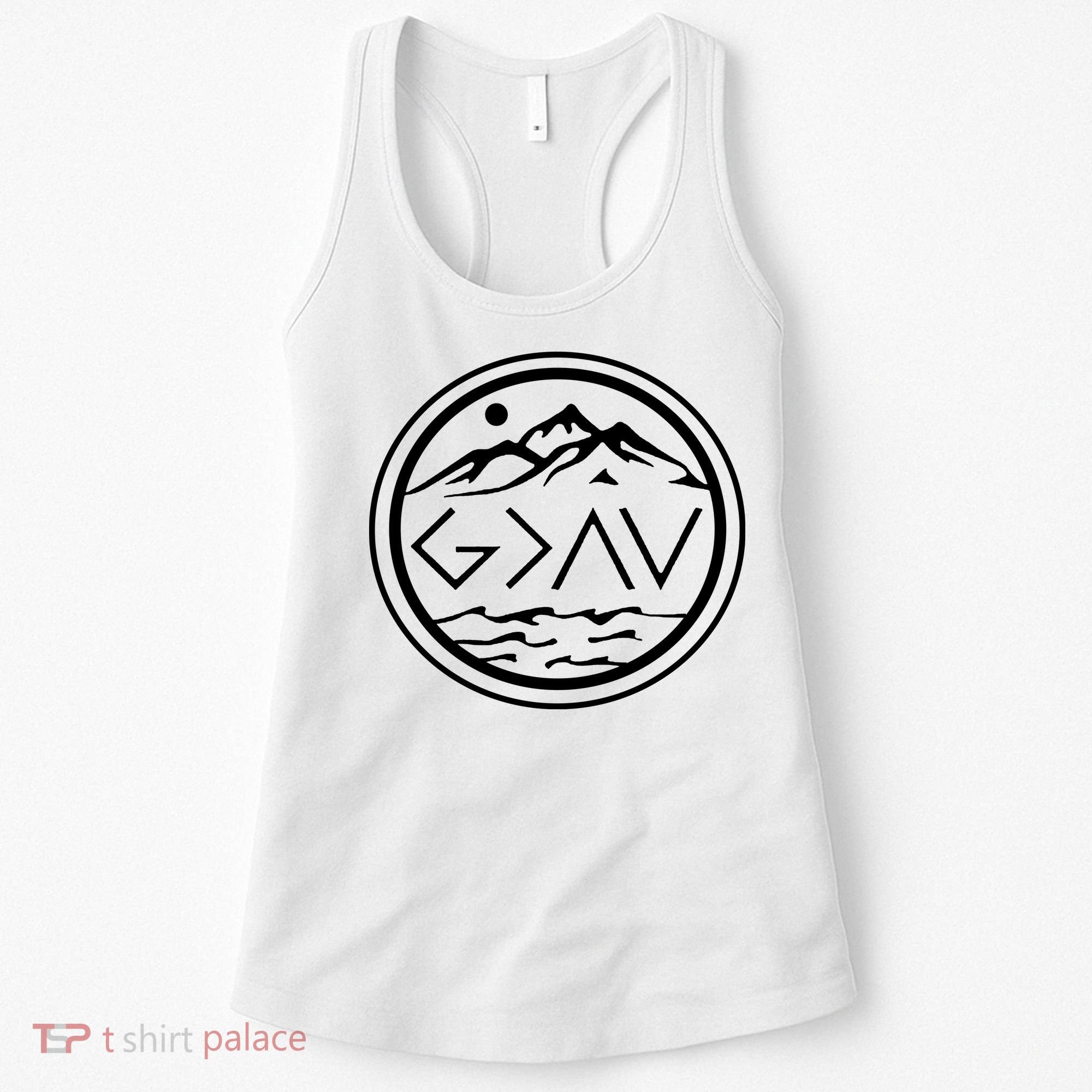 God Is Greater Than The High And Lows Graphic Inspirational Christian Mountain Women's Tank Top