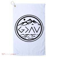God Is Greater Than The High And Lows Graphic Inspirational Christian Mountain Golf Towel thumb 0