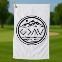 God Is Greater Than The High And Lows Graphic Inspirational Christian Mountain Golf Towel thumb 1