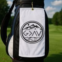 God Is Greater Than The High And Lows Graphic Inspirational Christian Mountain Golf Towel thumb 2