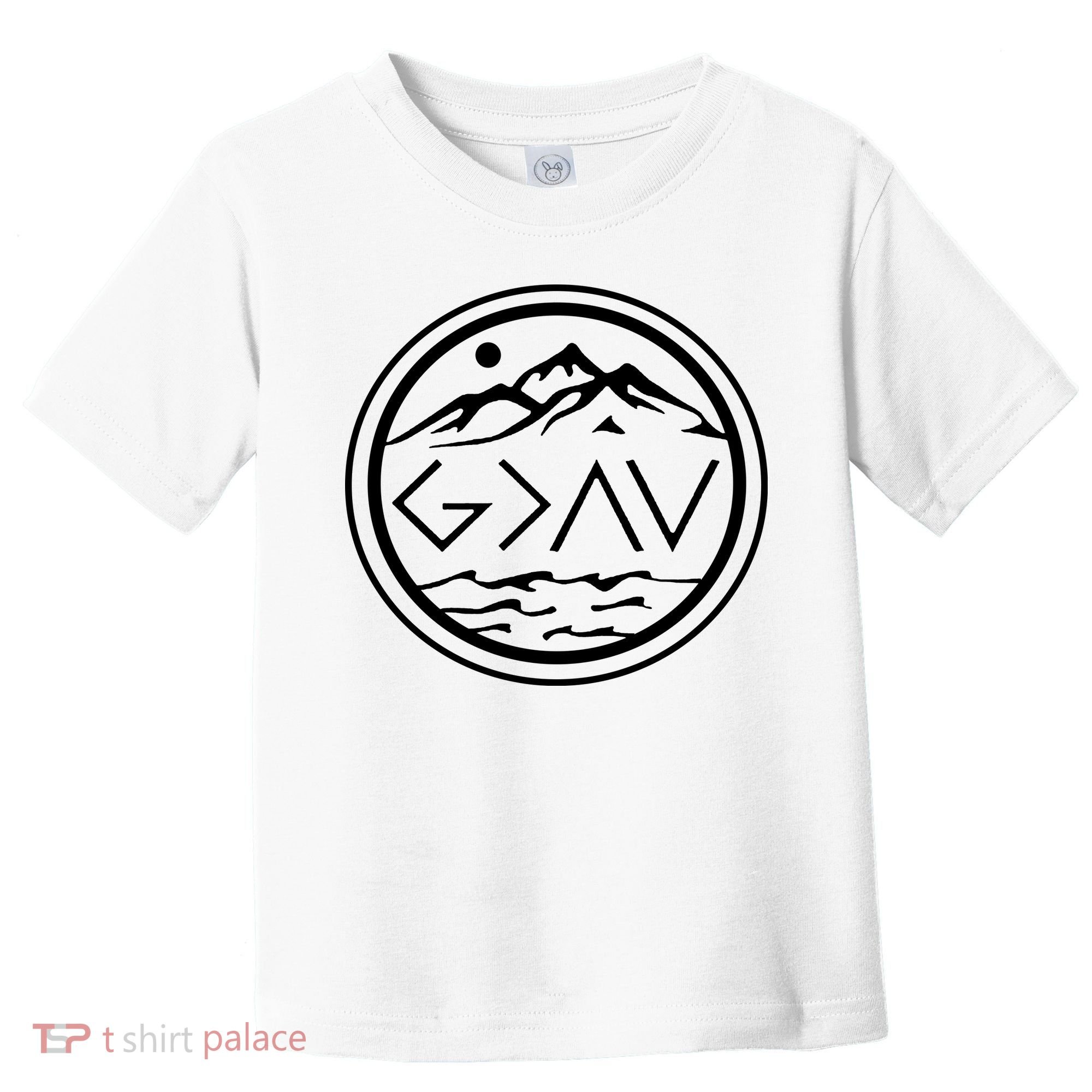 God Is Greater Than The High And Lows Graphic Inspirational Christian Mountain Toddler T-Shirt