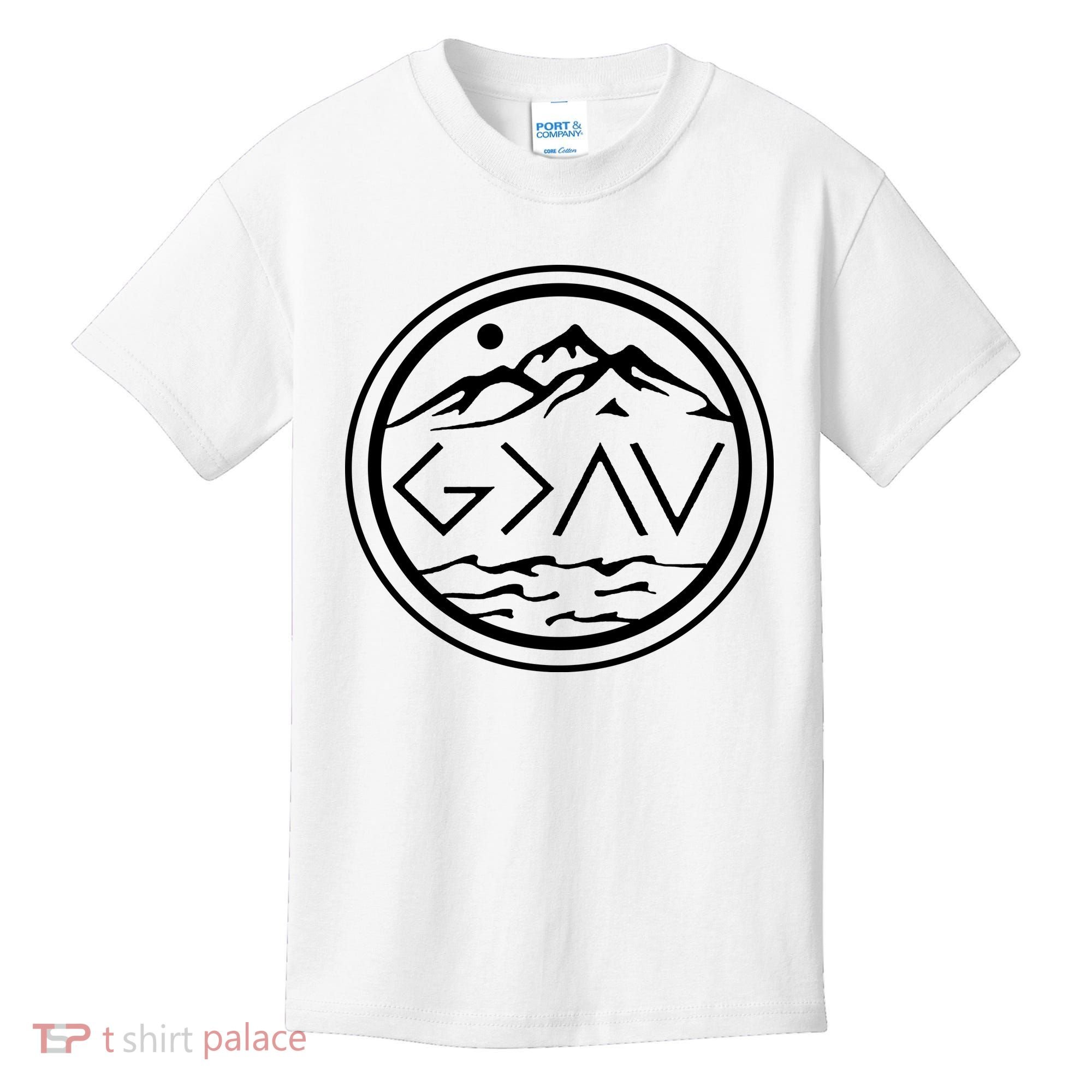 God Is Greater Than The High And Lows Graphic Inspirational Christian Mountain Kids T-Shirt