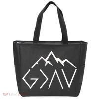 God Is Greater Than The Highs And Lows Minimalist Mountains Tote Bag thumb 0