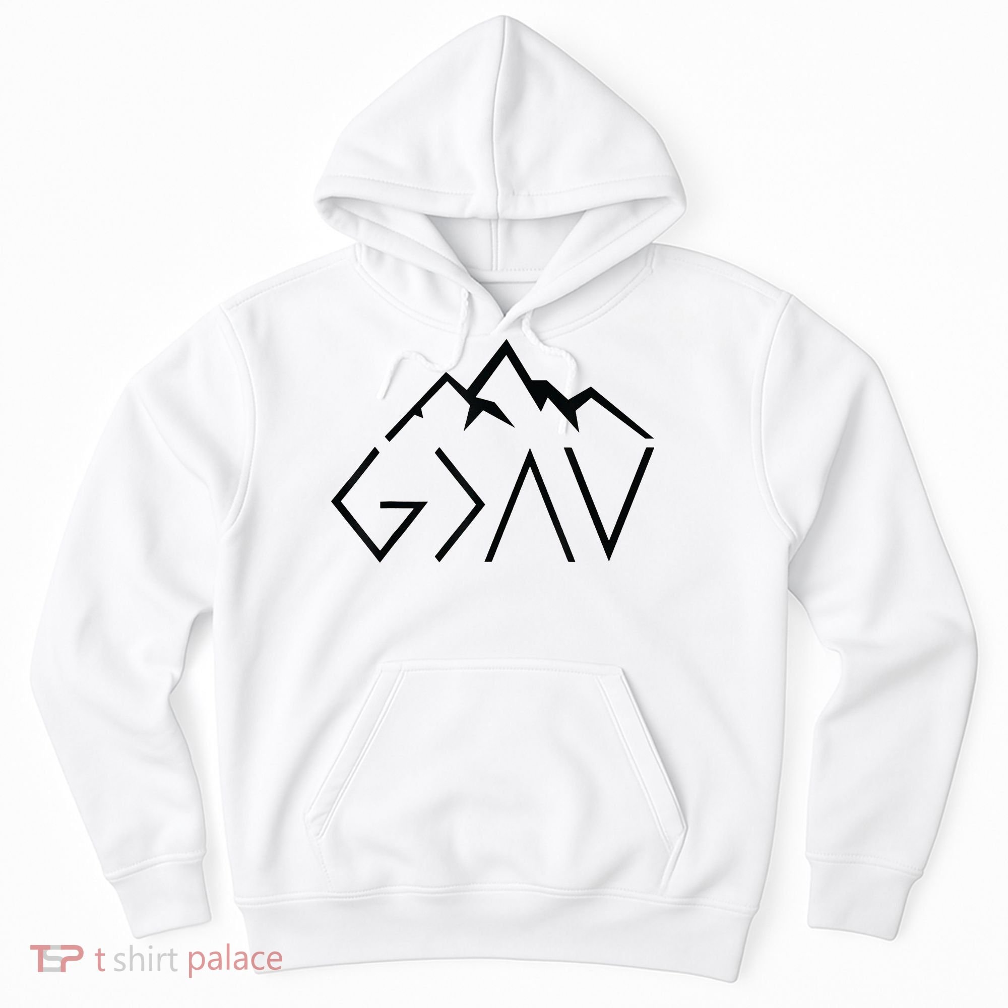 God Is Greater Than The Highs And Lows Minimalist Mountains Hoodie