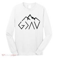 God Is Greater Than The Highs And Lows Minimalist Mountains Long Sleeve Shirt thumb 0