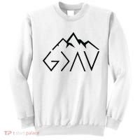 God Is Greater Than The Highs And Lows Minimalist Mountains Sweatshirt thumb 0