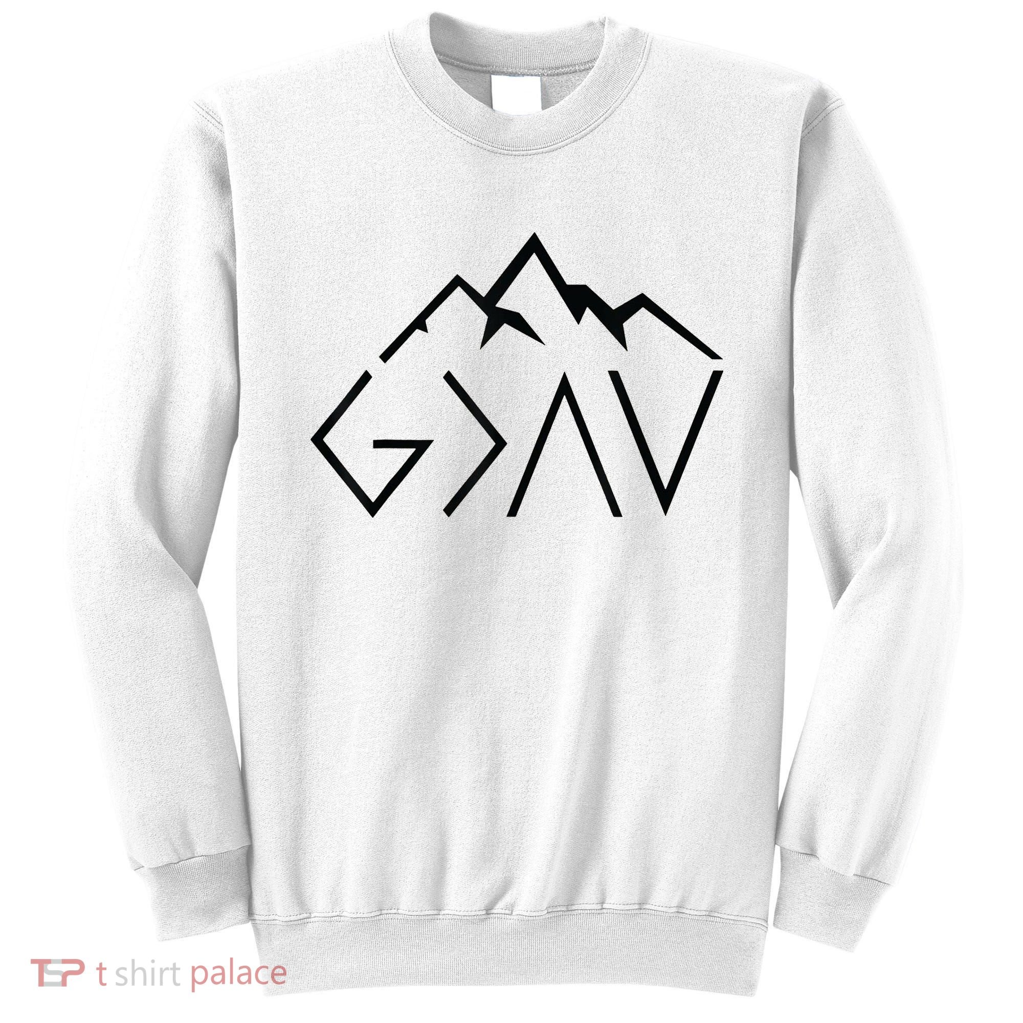 God Is Greater Than The Highs And Lows Minimalist Mountains Sweatshirt