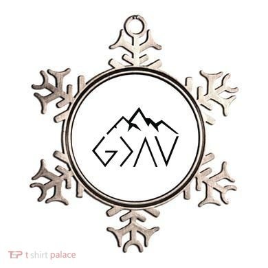 God Is Greater Than The Highs And Lows Minimalist Mountains Ornament