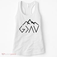 God Is Greater Than The Highs And Lows Minimalist Mountains Women's Tank Top thumb 0