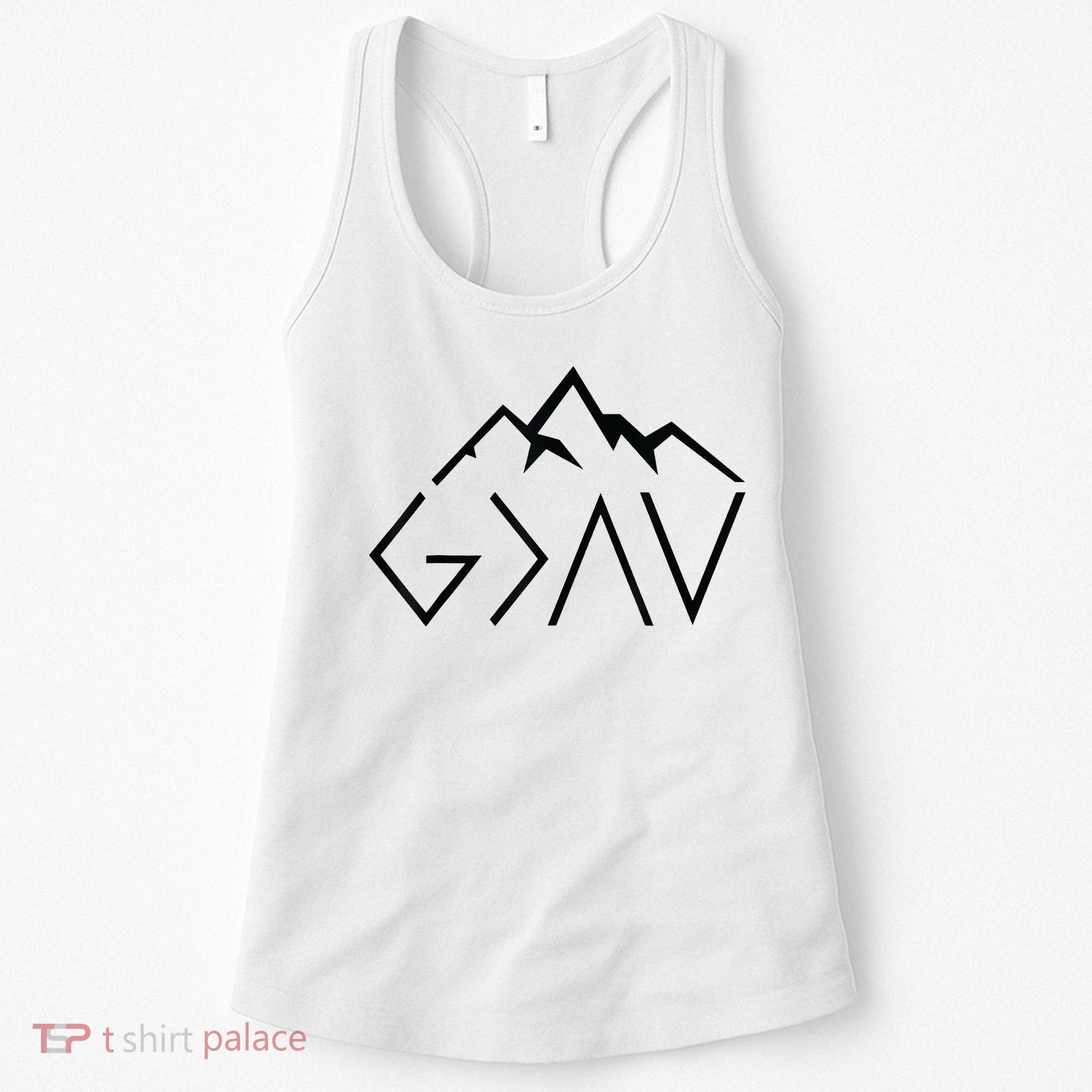 God Is Greater Than The Highs And Lows Minimalist Mountains Women's Tank Top