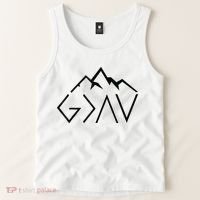 God Is Greater Than The Highs And Lows Minimalist Mountains Tank Top thumb 2